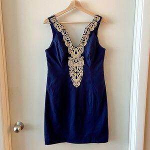 LILLY PULITZER • Navy Blue Shift Dress • Size 6
